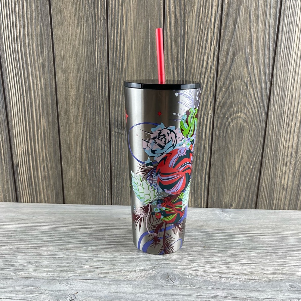 Starbucks Holiday 2023 Tumbler Cup Travel Ornaments 24 oz Cold Beverages NEW